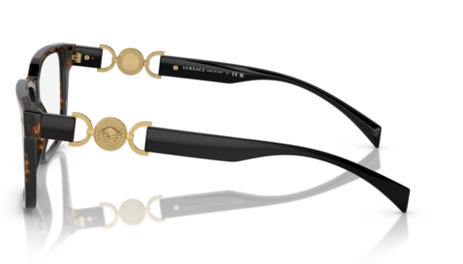 Versace 0VE3335F GB1 Black Rectangle 56mm Women's Eyeglasses