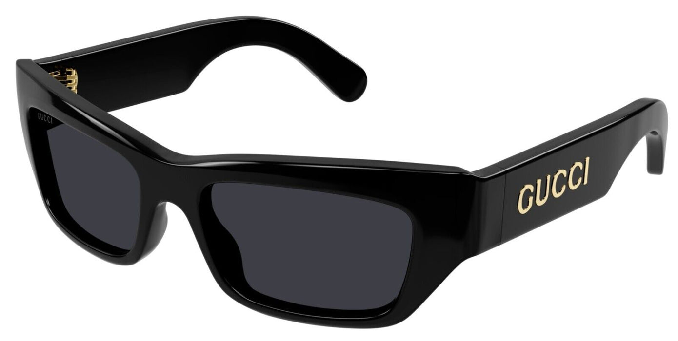 Gucci GG1296S 001 Black/Grey Soft Cat Eye Men's Sunglasses