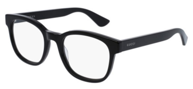 Gucci GG 0005O 001 Shiny Black Round Men's Eyeglasses
