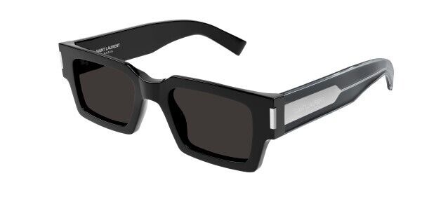 Saint Laurent SL 572 001 Black-Crystal/Grey Square Unisex Sunglasses