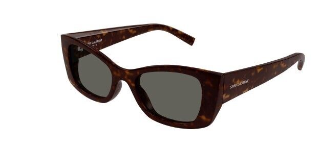 Saint Laurent SL 593-002 Havana/Grey Cat Eye Women's Sunglasses