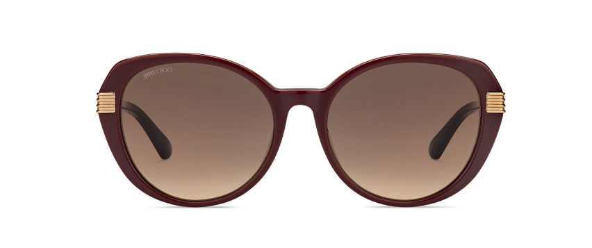 Jimmy Choo ORLY/F/S LHF/HA Opal Burgundy/Brown Mirrored Sunglasses