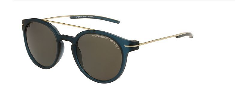 NEW Porsche Design P 8644 D Blue Transparent Gold/Grey Polarized Sunglasses