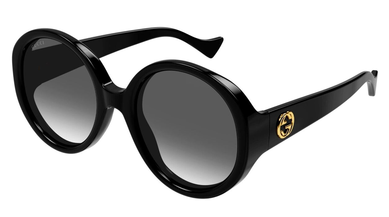 Gucci GG1256S 001 Black/Grey Oversize Round Women's Sunglasses