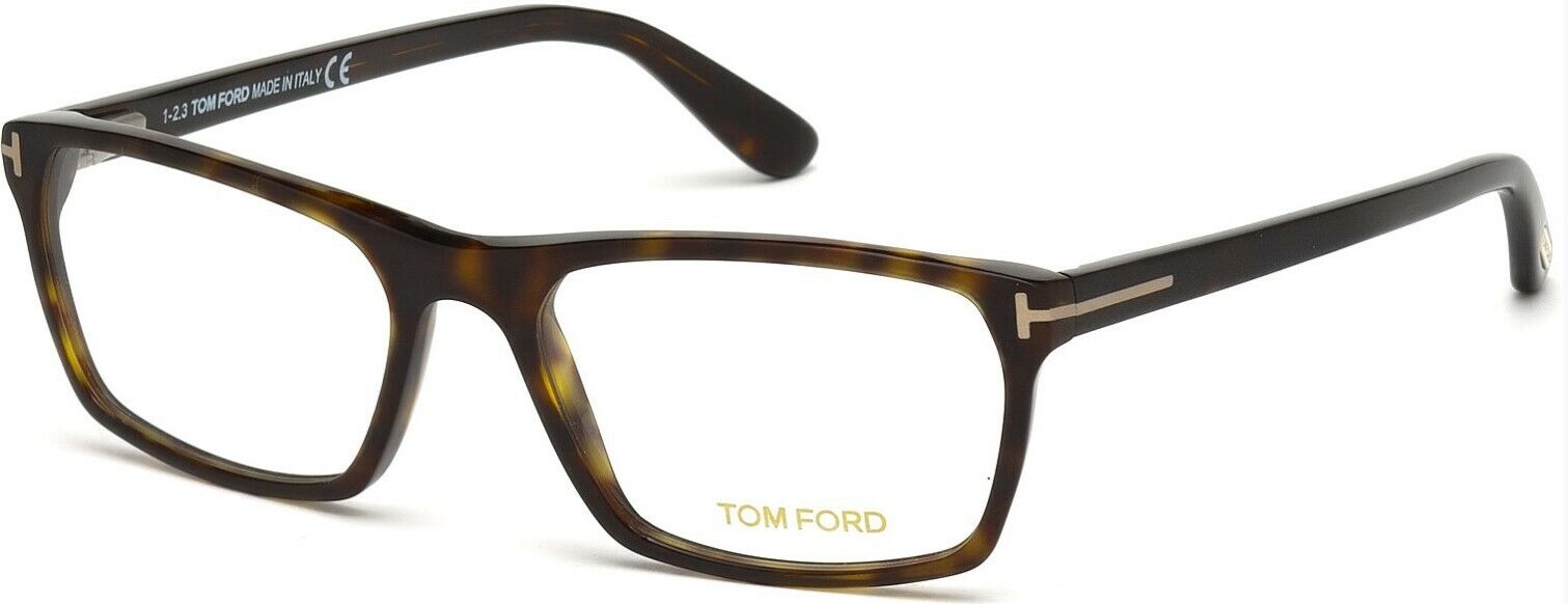 Tom Ford FT5295 052 Matte Classic Havana Shiny Havana Rectangular Eyeglasses