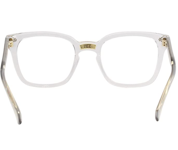 Gucci GG0184O 005 Transparent Grey Square Unisex Eyeglasses