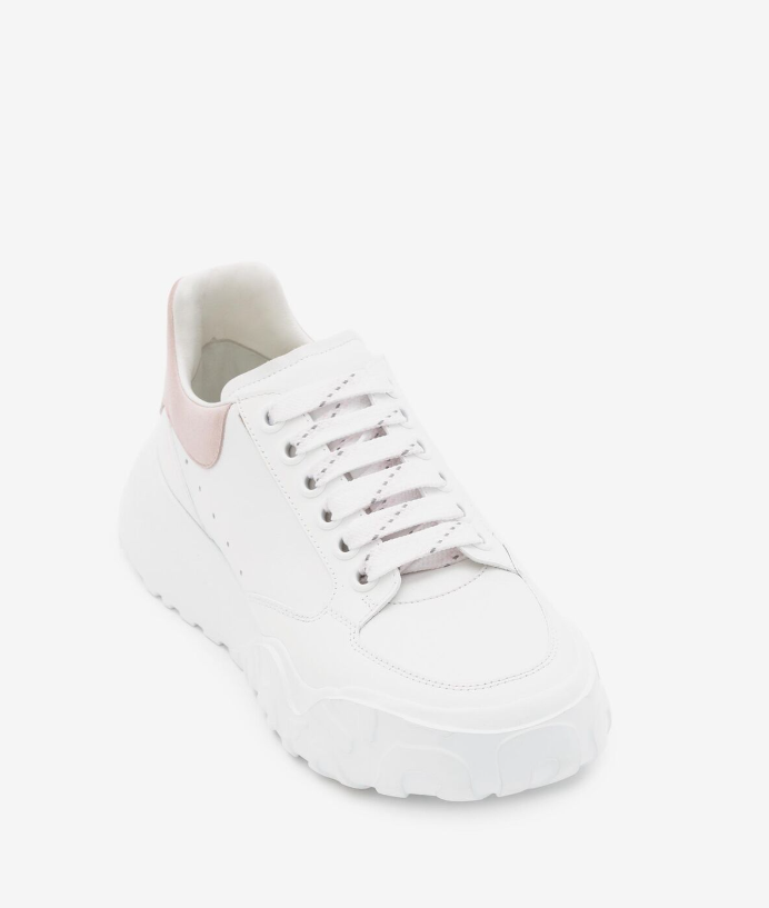 Alexander McQueen Women's Court Trainer White Leather Sneakers 633915WIA9A 9182