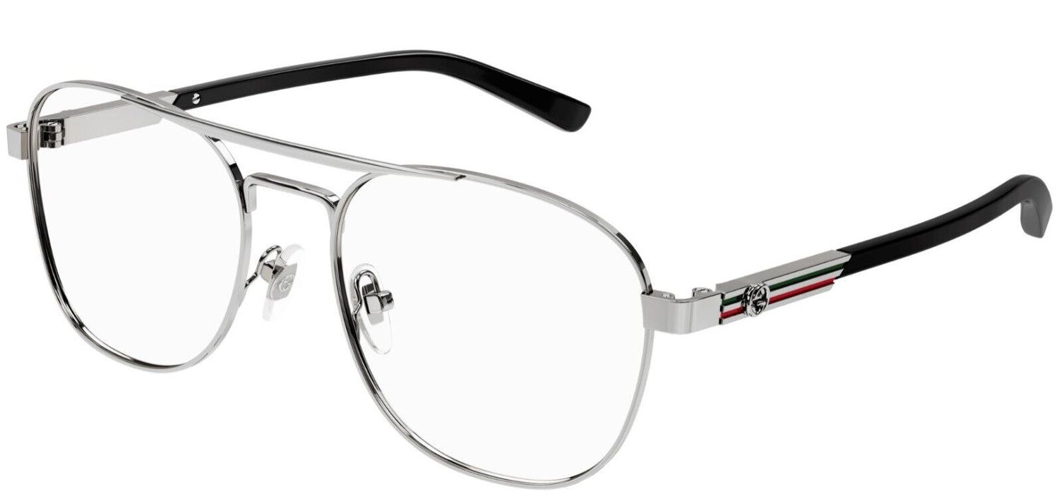 Gucci GG1290O 001 Gunmetal Teardrop Men's Eyeglasses