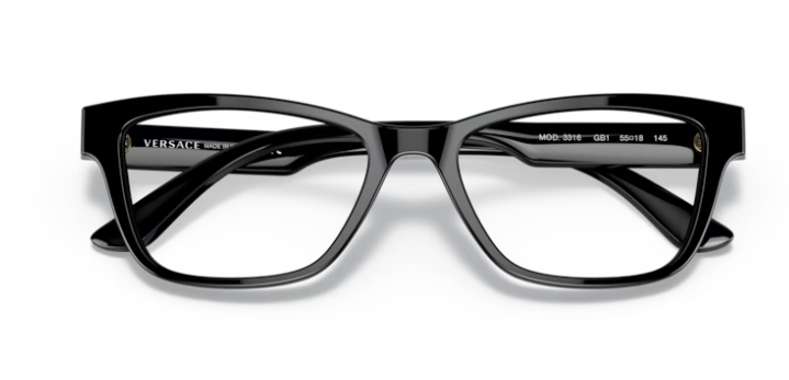 Versace 0VE3316 GB1 Black Soft Square Women's Eyeglasses