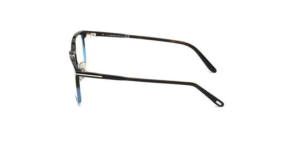 Tom Ford FT5700B 055 Gradient Havana/Blue Havana Block Round Men's Eyeglasses