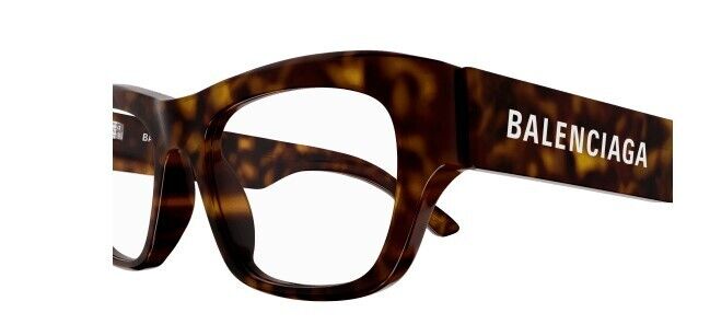 Balenciaga BB0264O 002 Havana Rectangular Unisex Eyeglasses