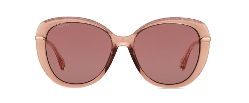 Jimmy Choo Phebe/F/S W66/4S Pink Glitter/Burgundy Women's Sunglasses