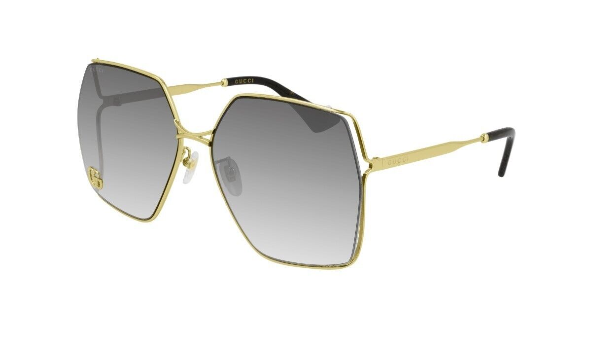Gucci GG0817S 006 Gold/Gradient Grey Square Women's Sunglasses