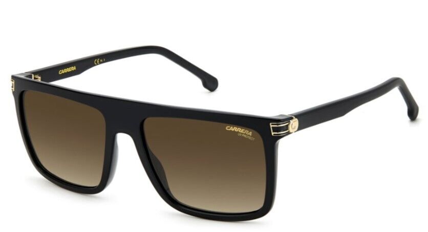Carrera 1048/S 0807/HA Black/Brown Gradient Rectangle Unisex Sunglasses