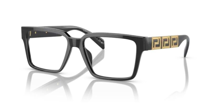 Versace 0VE3339U GB1 Black, Matte Blue/Clear Rectangle 53MM Men's Eyeglasses