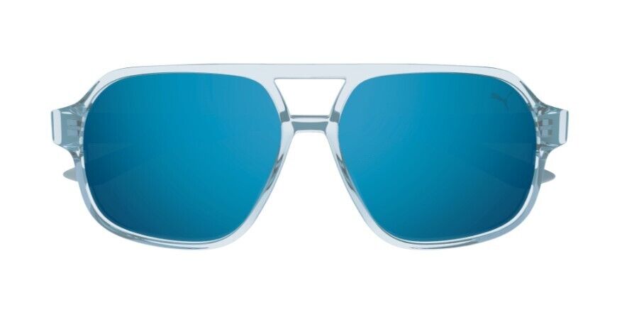 Puma PJ0059S 004 Grey/Blue Pilot Junior Full-Rim Sunglasses