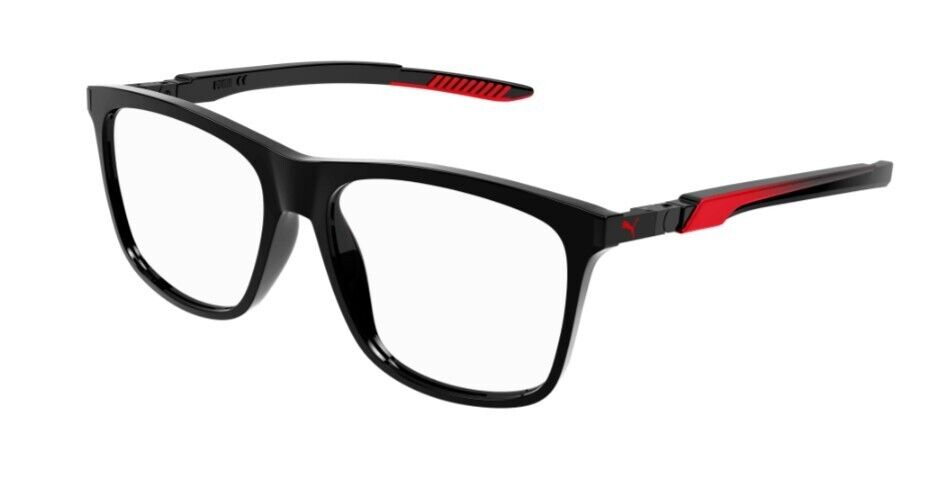 Puma PU0364O 001 Black-Black Rectangular Full-Rim Unisex  Eyeglasses