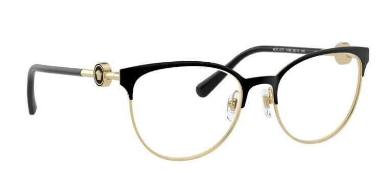 Versace VE1271  1433 Black-Gold Cat-Eye Full-Rim Metal Women's Eyeglasses