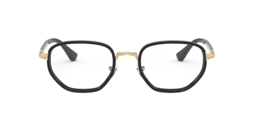 Persol 0PO 2471V 1097 Gold & Black Hexagon Men's Eyeglasses