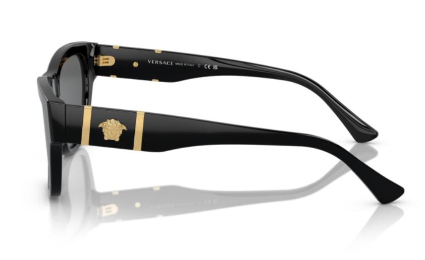 Versace 0VE4457 GB1/87 Black/Dark grey Square Men's Sunglasses