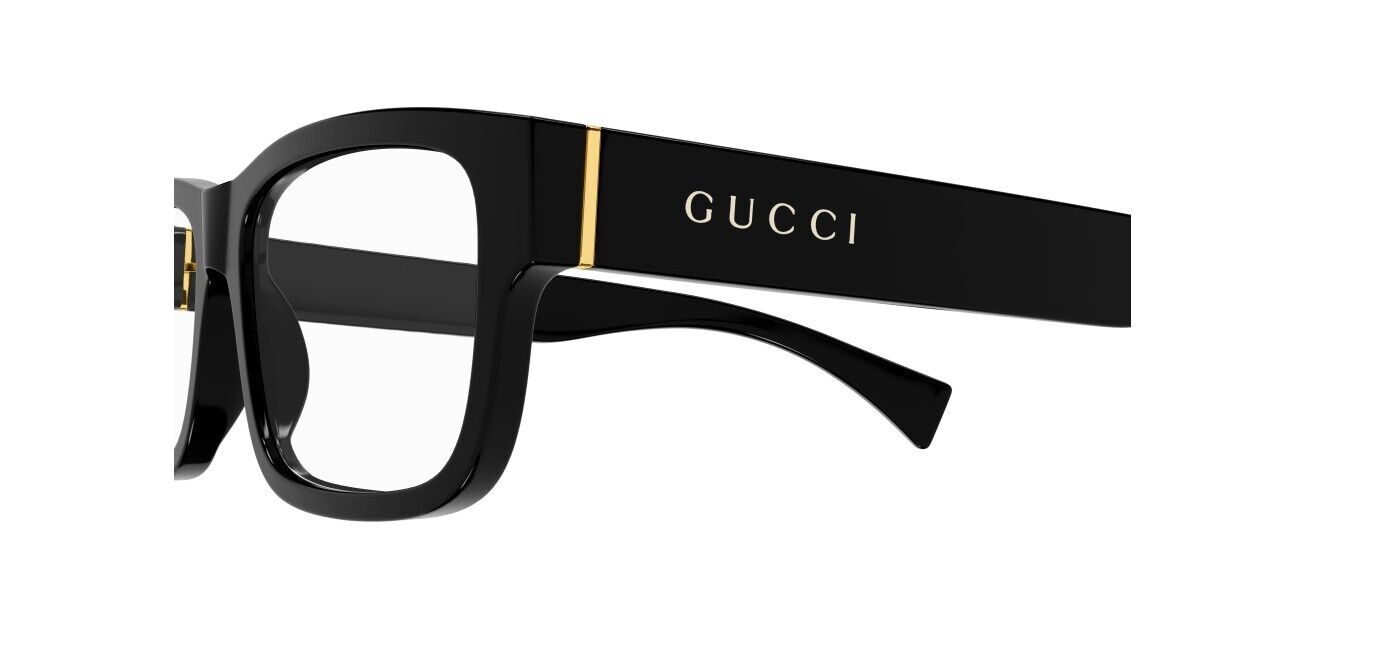 Gucci GG1141O 001 Shiny Black Rectangle Men's Eyeglasses