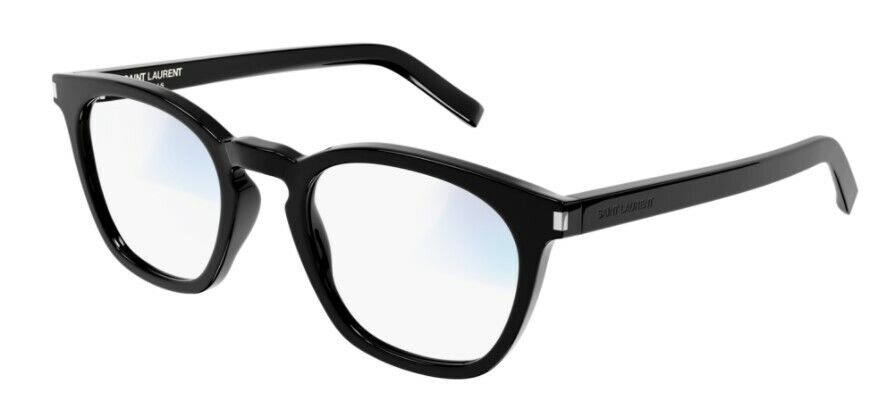 Saint Laurent SL28 044 Black/Black Transparent Full-Rim Square Sunglasses