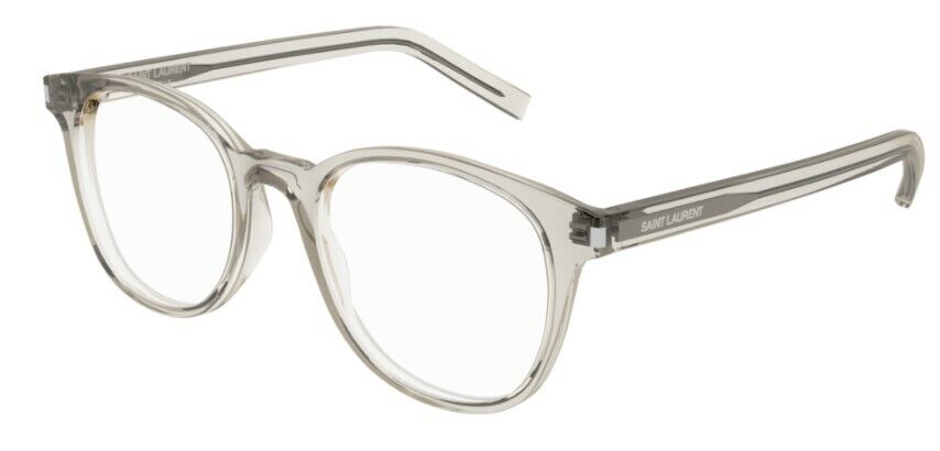 Saint Laurent SL523 006 Transparent Beige Full-Rim Round Unisex Eyeglasses