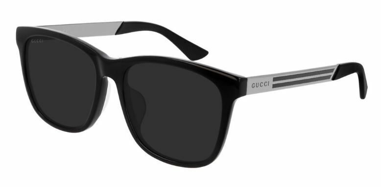 Gucci GG 0695SA 001 Black Ruthenium/Gray Sunglasses