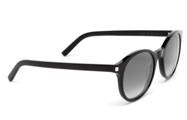 Saint Laurent SL521 001 Black/Grey Full-Rim Round Unisex Sunglasses