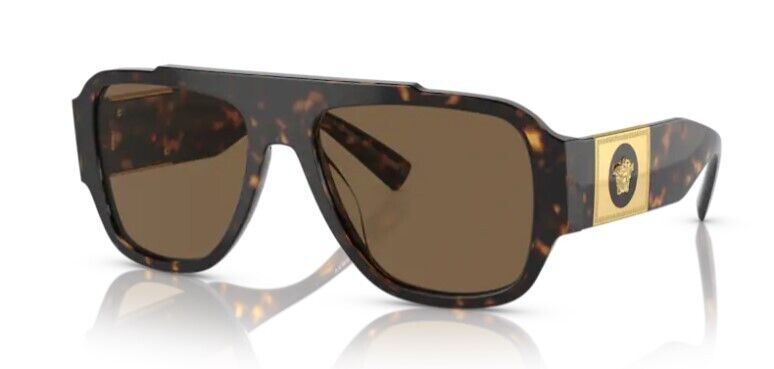 Versace 0VE4436U 108/73 Havana/Dark Brown Soft Rectangle Men's Sunglasses