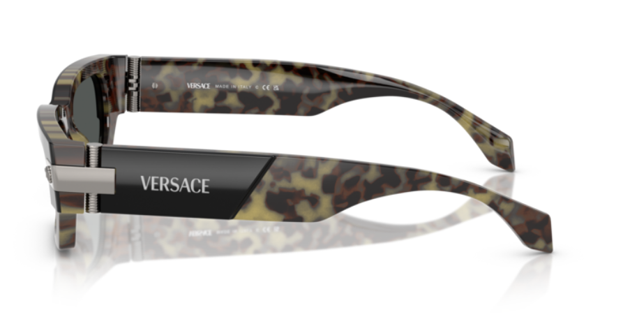 Versace VE4465F 545687 Black-Havana/Dark Grey Rectangular Women's Sunglasses