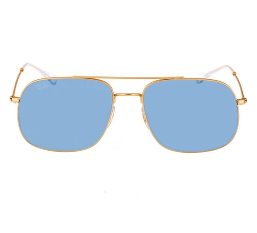 Ray Ban 0RB3595 ANDREA 901380 Gold/Classic Light Blue Sunglasses
