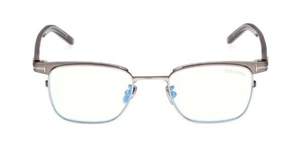 Tom Ford FT5854-D-B 008 Matte Gunmetal/Blue Block Browline Eyeglasses