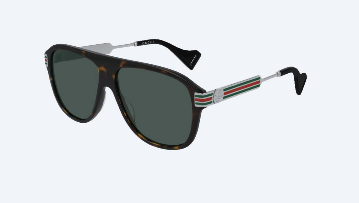 Gucci GG 0587S 002 Havana/Brown Green Polarized Sunglasses