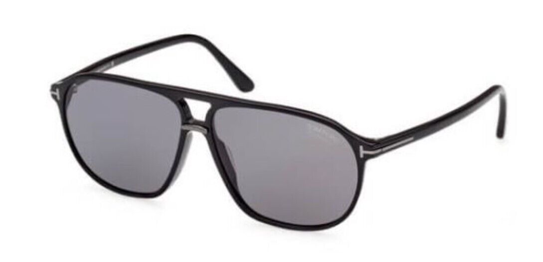 Tom Ford FT1026 Bruce 01D Shiny Black /Smoke Polarized Men's Sunglasses