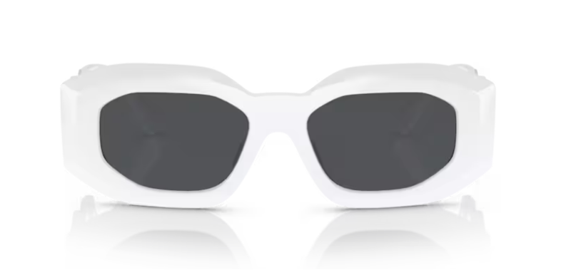 Versace VE4425U 543887 White/ Dark Grey Oval Men's Sunglasses