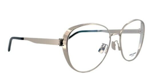 Saint Laurent SL M93-001 Silver/Silver Metal Round Women Eyeglasses