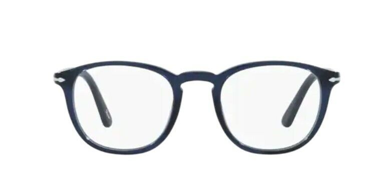 Persol 0PO3143V 1141 Transparent Blue/ Silver Rectangle Men's Eyeglasses