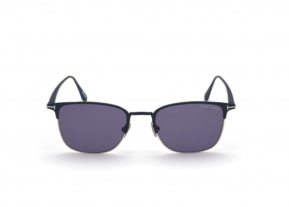 Tom Ford FT 0851 Liv 91V Matte Blue/Blue Men's Sunglasses