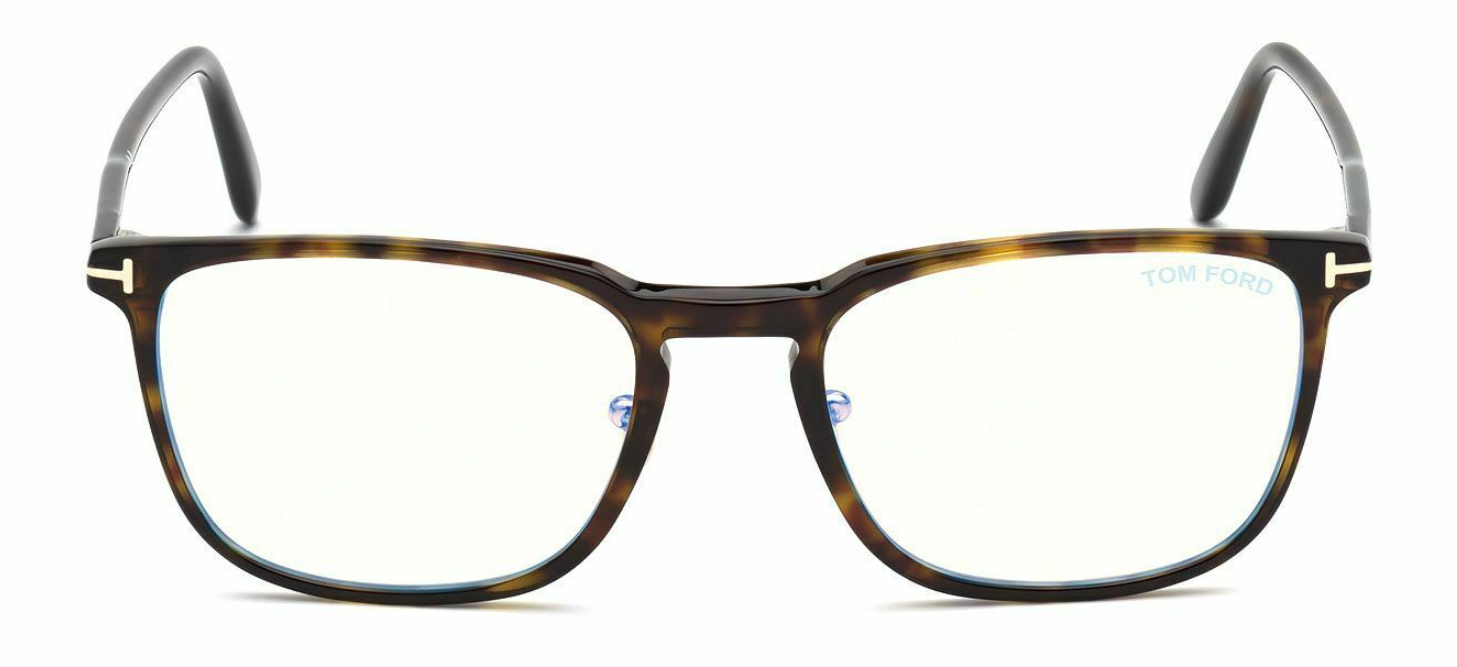 Tom Ford FT 5699-B 052 Shiny Classic Dark Havana/Blue Block Eyeglasses