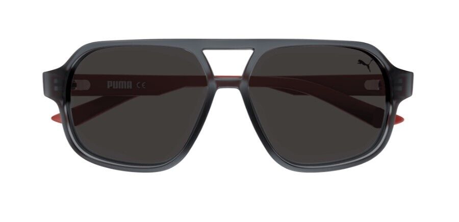 Puma PJ0059S 003 Grey-Red/Smoke Pilot Junior Full-Rim Sunglasses