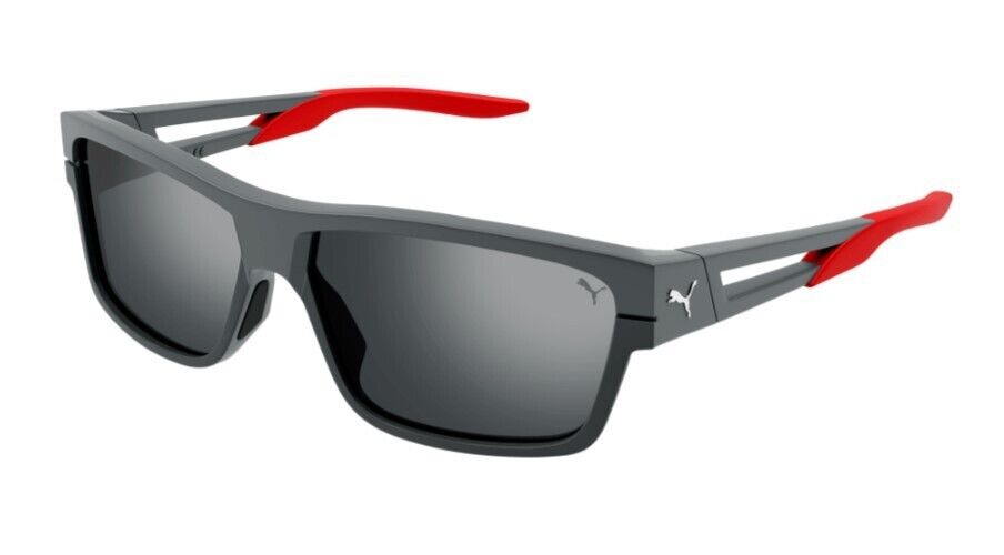 Puma PU0327S 002 Grey/Black Rectangular Matte Full Rim Men's Sunglasses
