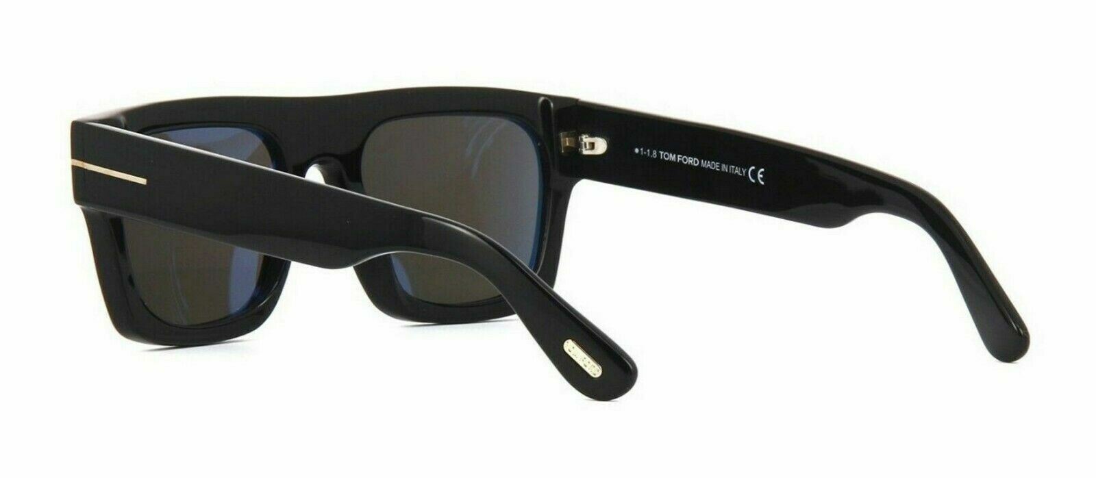 Tom Ford FAUSTO FT 0711 Black/Smoke (01A) Square Unisex Sunglasses