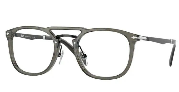 Persol 0PO3265V 1103 Opal Smoke Grey/ Black Silver Rectangle Men's Eyeglasses