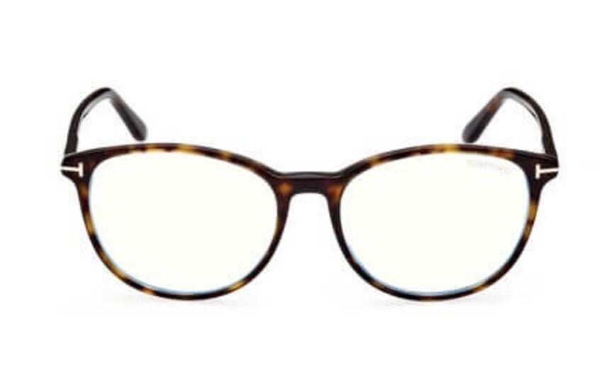 Tom Ford FT5810-B 052 Classic Dark Havana/Blue Block Cat-Eye Men's Eyeglasses