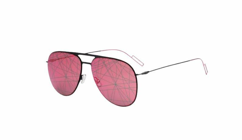 Dior Homme DIOR0205S 03MR/01 Black Fuchsia Mirrored Men's Sunglasses