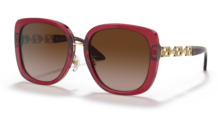 Versace VE4407D 388/13 Transparent red /Brown gradient Square Women's Sunglasses