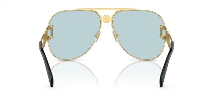 Versace 0VE2255 1002/1 - Gold / Light Blue Wide Square Men's Sunglasses