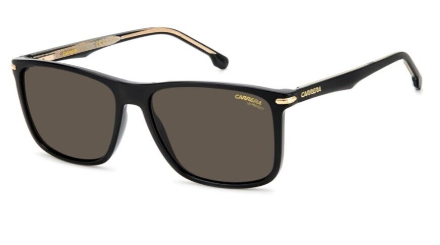 Carrera 298/S 0807/IR Black/Grey Rectangle Men's Sunglasses