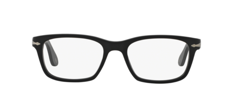 Persol 0PO3012V 900 Matte Black/ Silver Square Men's Eyeglasses